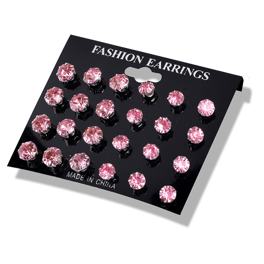 Fashion And Popular Crystal Zircon Stud Earrings Set-Jewearrings