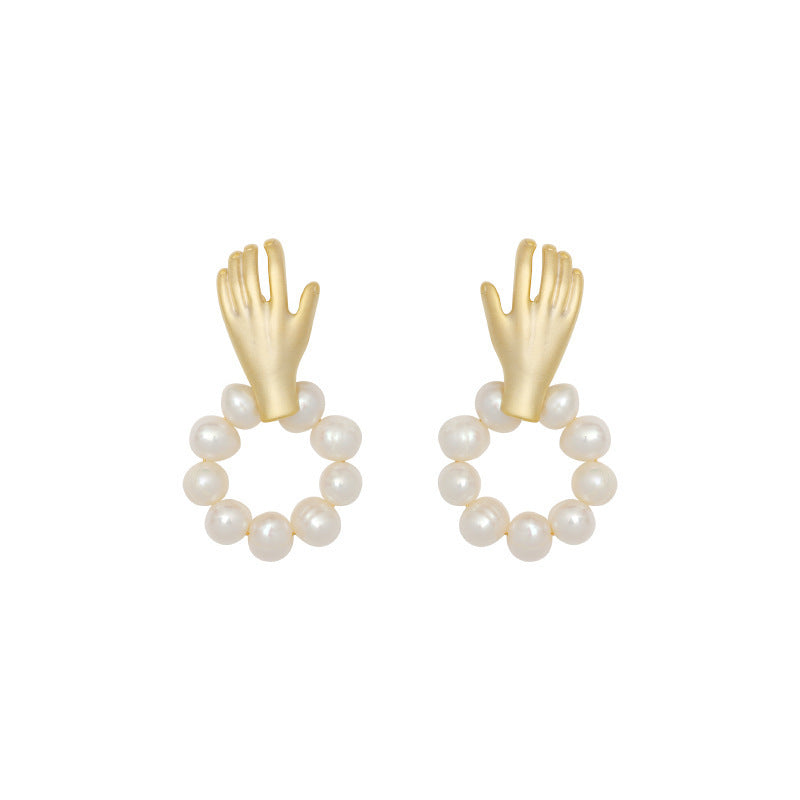 Women's Fashion Pearl Pendant Earrings-Jewearrings