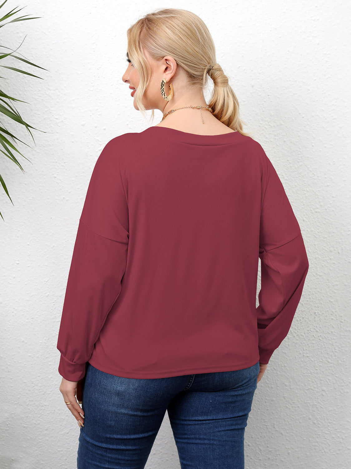 Plus Size Twisted Drop Shoulder T-Shirt-Jewearrings