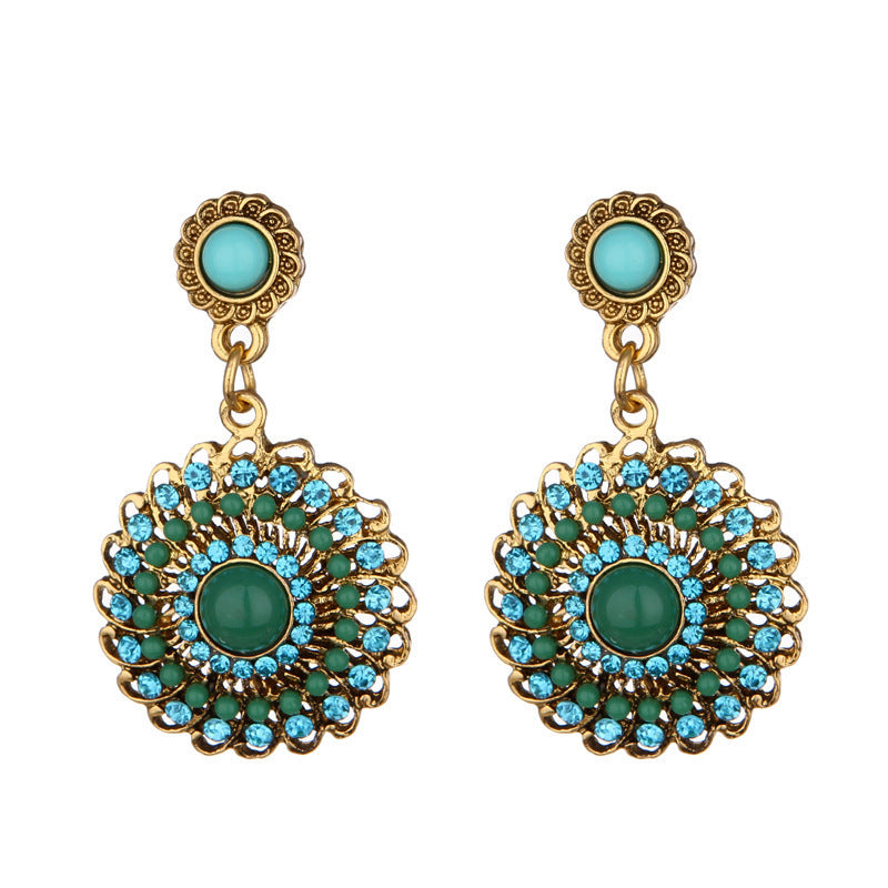 Bohemian Ethnic Style Stud Earrings Sunflower-Jewearrings