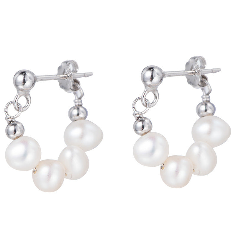 Women's S925 Silver Natural Pearl Earrings-Jewearrings