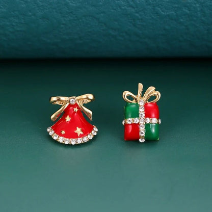 Stud Earrings Women Cartoon Elk Bells Snow-Jewearrings