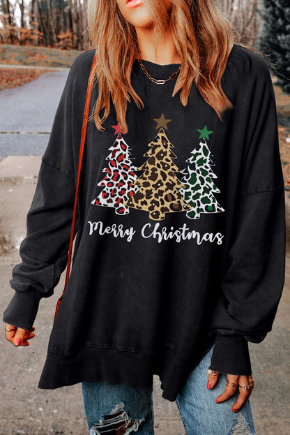 MERRY CHRISTMAS Graphic Dropped Shoulder Sweatshirt-Jewearrings