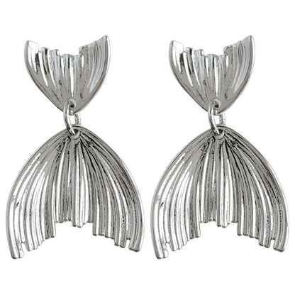 Women's Fashion Silver Needle Fishtail Modelling Earrings-Jewearrings