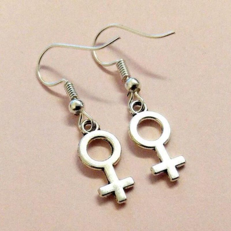 Fashion Cross Girl Silver Symbol Earrings-Jewearrings