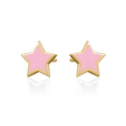 Sterling Silver Needle Multicolor Epoxy Star Stud Earrings Ins Simple And Compact-Jewearrings