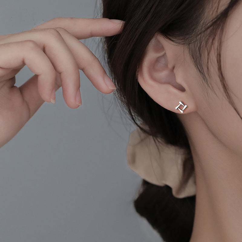 Geometric Rotating Stud Earrings For Women Simple-Jewearrings