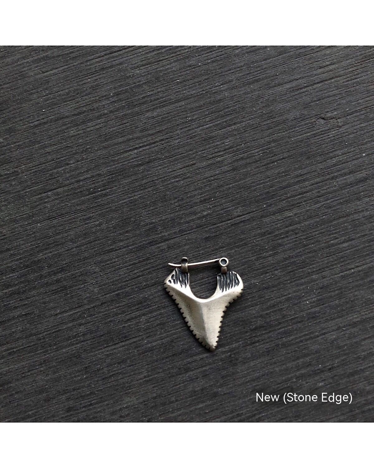 925 Silver Punk Vintage Triangle Shark Earrings Tooth Serrated Sterling Silver Ear Clip-Jewearrings