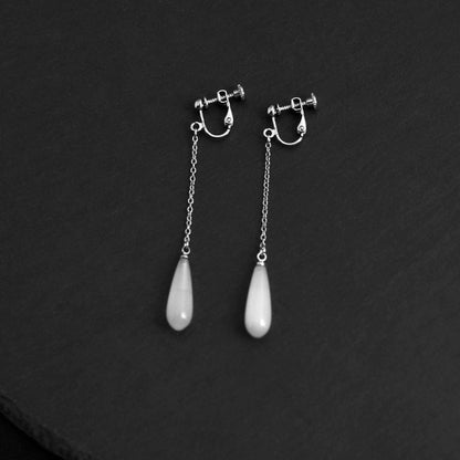 925 Sterling Silver Opal Drop Earrings-Jewearrings