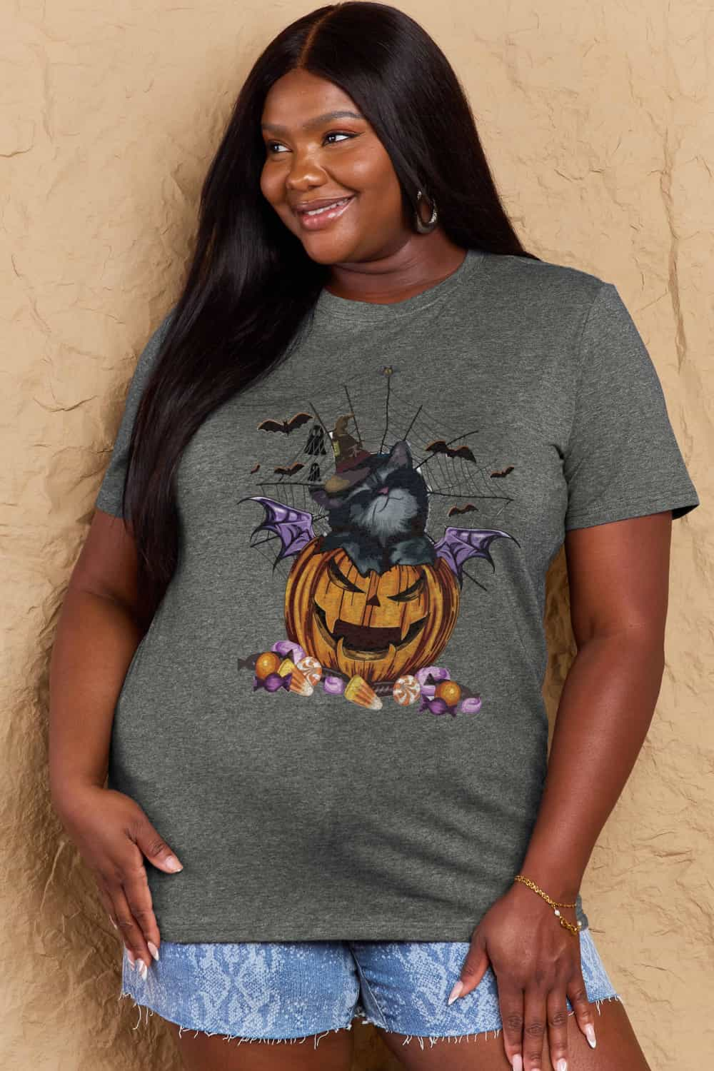 Simply Love Full Size Jack-O'-Lantern Graphic T-Shirt-Jewearrings