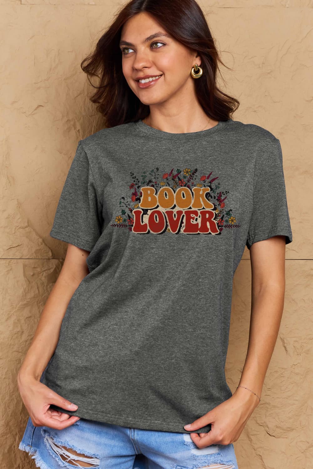 Simply Love Full Size BOOK LOVER Graphic Cotton Tee-Jewearrings