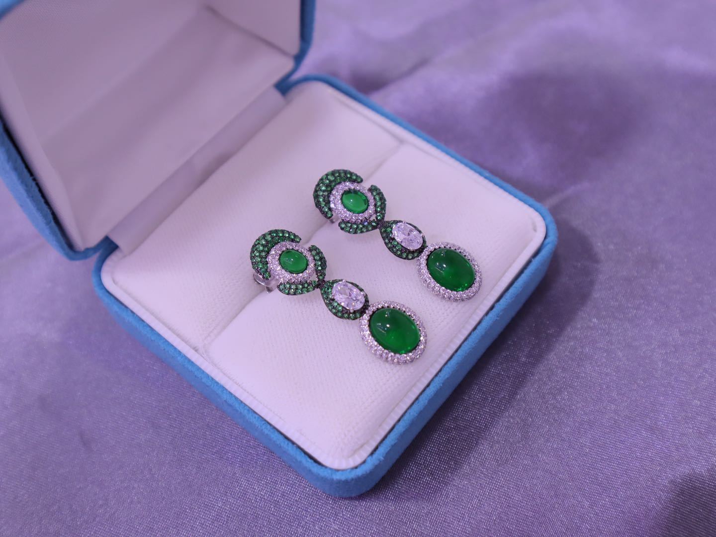 Vintage Fashion Versatile Floral Faux Emerald Earrings-Jewearrings