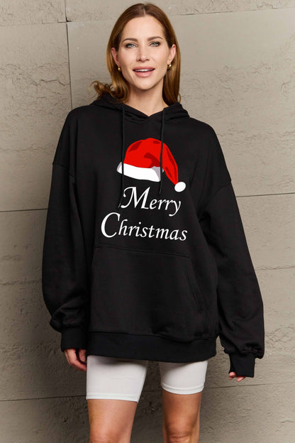 Simply Love Full Size MERRY CHRISTMAS Graphic Hoodie-Jewearrings