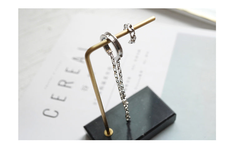 Two Piece Chain Ear Hook Ear Clip No Ear Hole New Cool Style Personalized Design High-end Earrings Fashion-Jewearrings