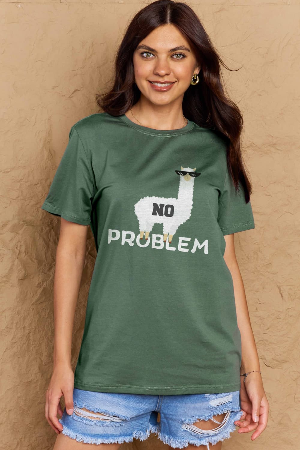 Simply Love Full Size NO PROBLEM Graphic Cotton Tee-Jewearrings