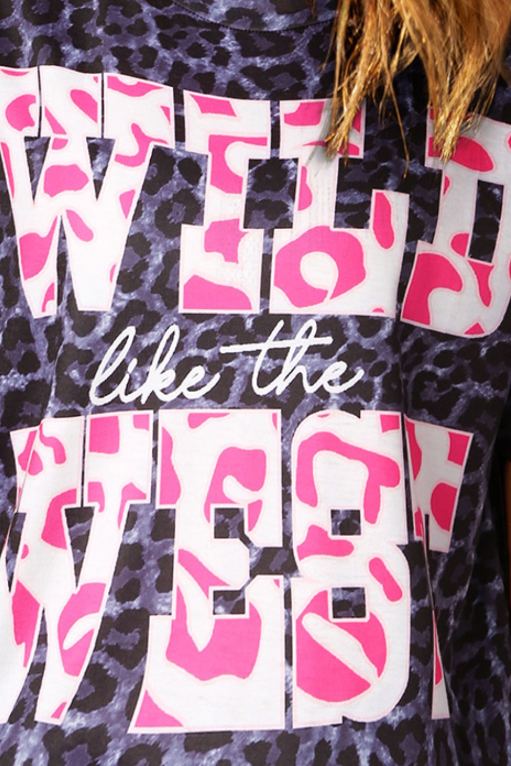 Slogan Graphic Leopard Tee-Jewearrings