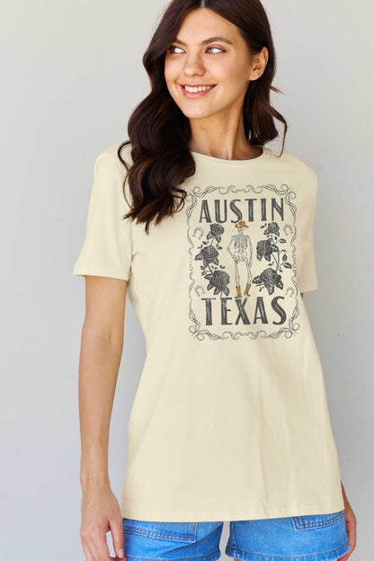 Simply Love Full Size AUSTIN TEXAS Graphic Cotton T-Shirt-Jewearrings