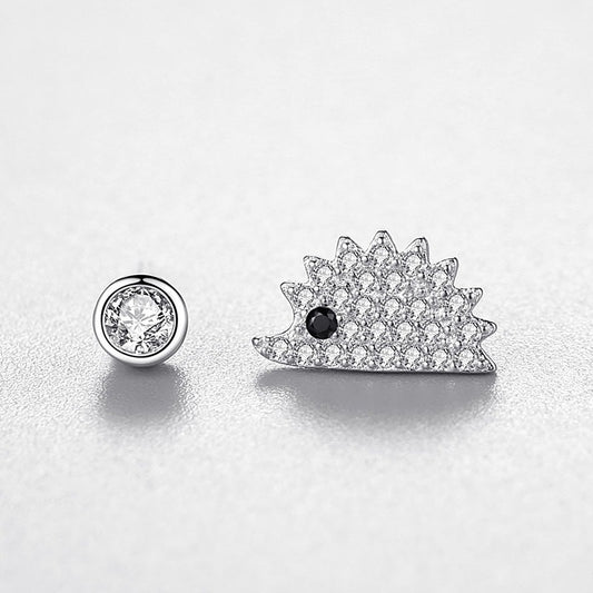 S925 Sterling Silver Small Hedgehog Stud Earrings-Jewearrings