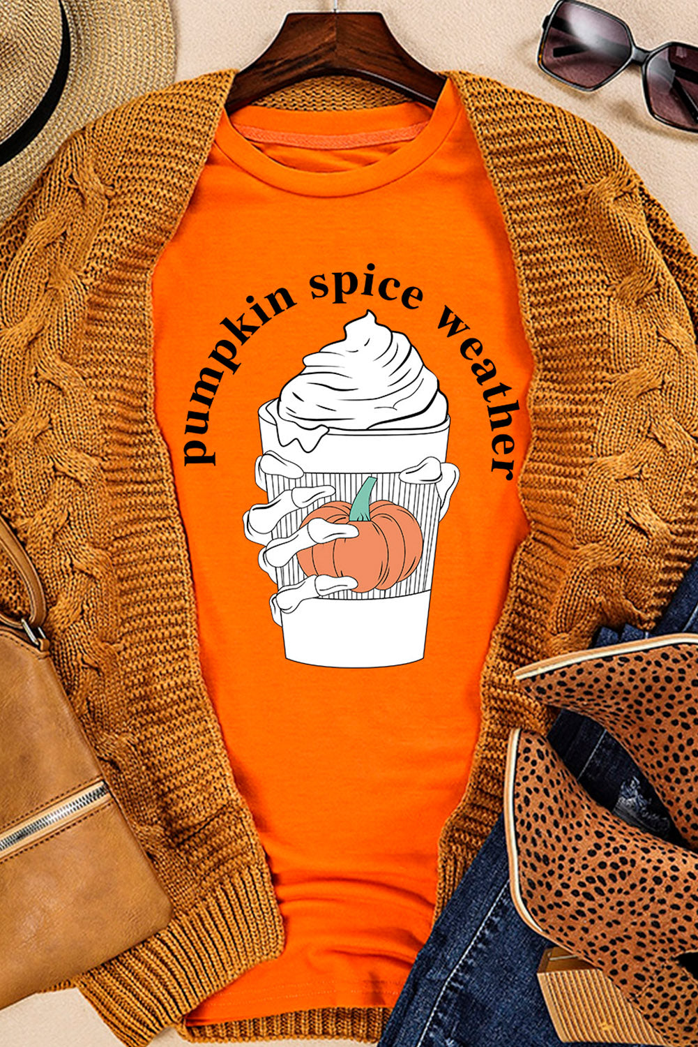 PUMPKIN SPICE WEATHER Graphic T-Shirt-Jewearrings