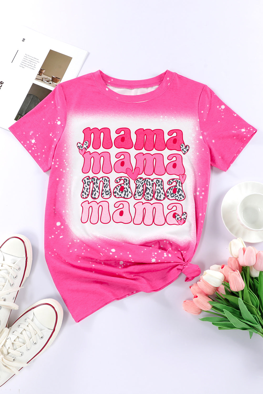 MAMA Round Neck Short Sleeve T-Shirt-Jewearrings