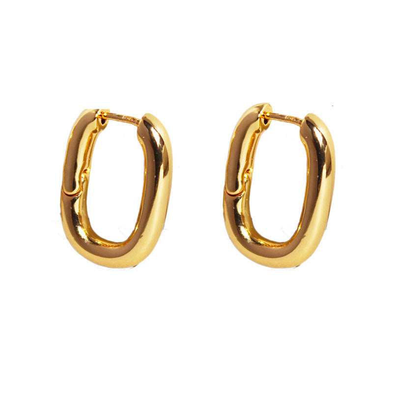 Women's Fashion Brass Gold Plated U Shaped Earrings-Jewearrings