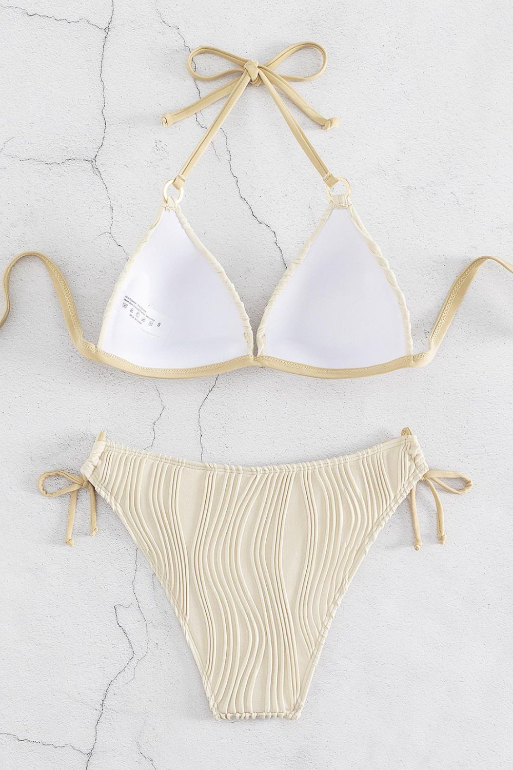 Textured Halter Neck Bikini Set-Jewearrings