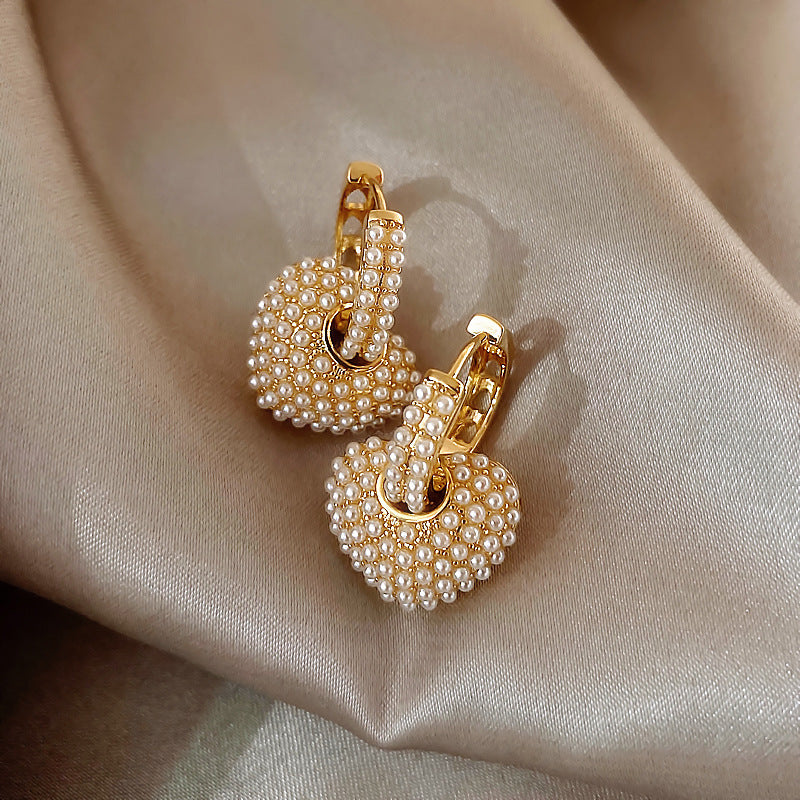 Love Pearl Earrings, High-end, Light, Luxurious And Fashionable-Jewearrings