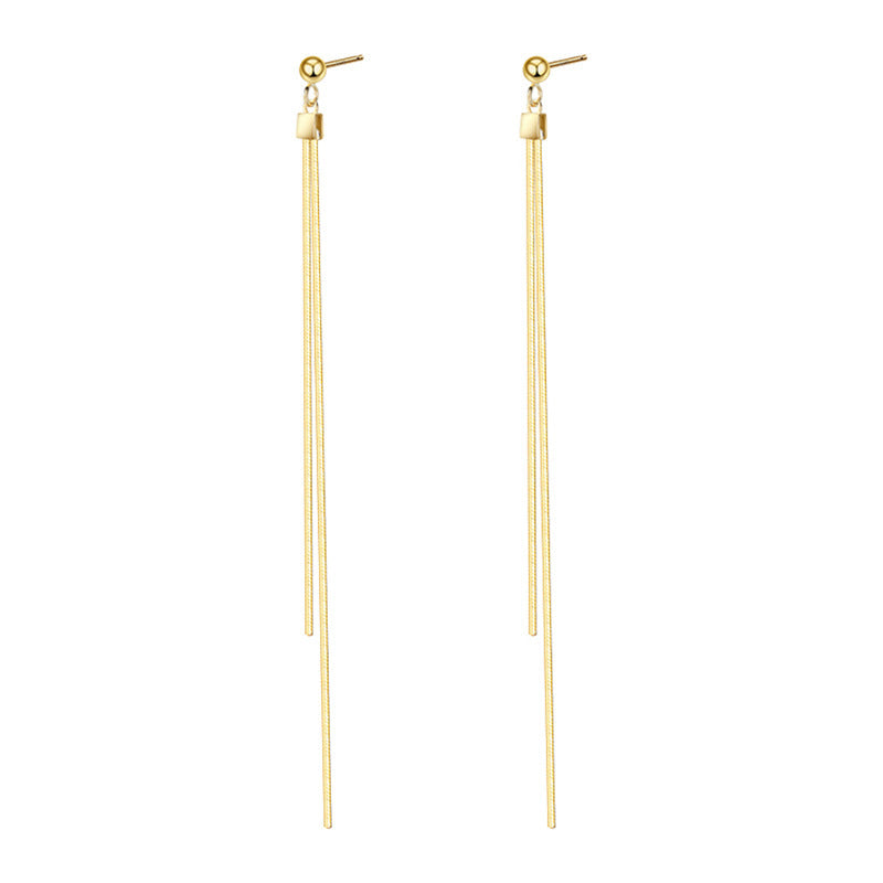 S925 Tassel New Earrings Feminine Long Stud Ear Thread-Jewearrings