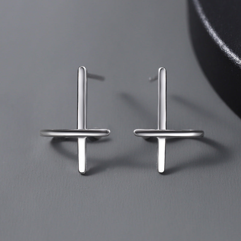 Personalized Single Earrings Hip-hop Cold Wind Cross Clip Boys Earrings-Jewearrings