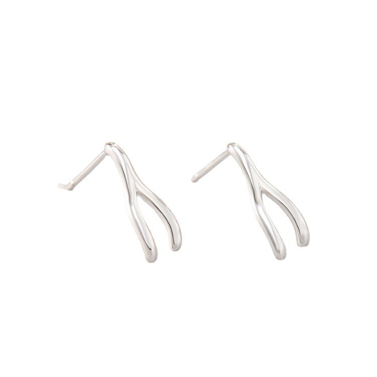 Simple And U-shaped Ear Acupuncture Temperament Silver Earrings-Jewearrings