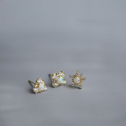 S925 Silver Opal Niche Earrings Light Luxury Women-Jewearrings