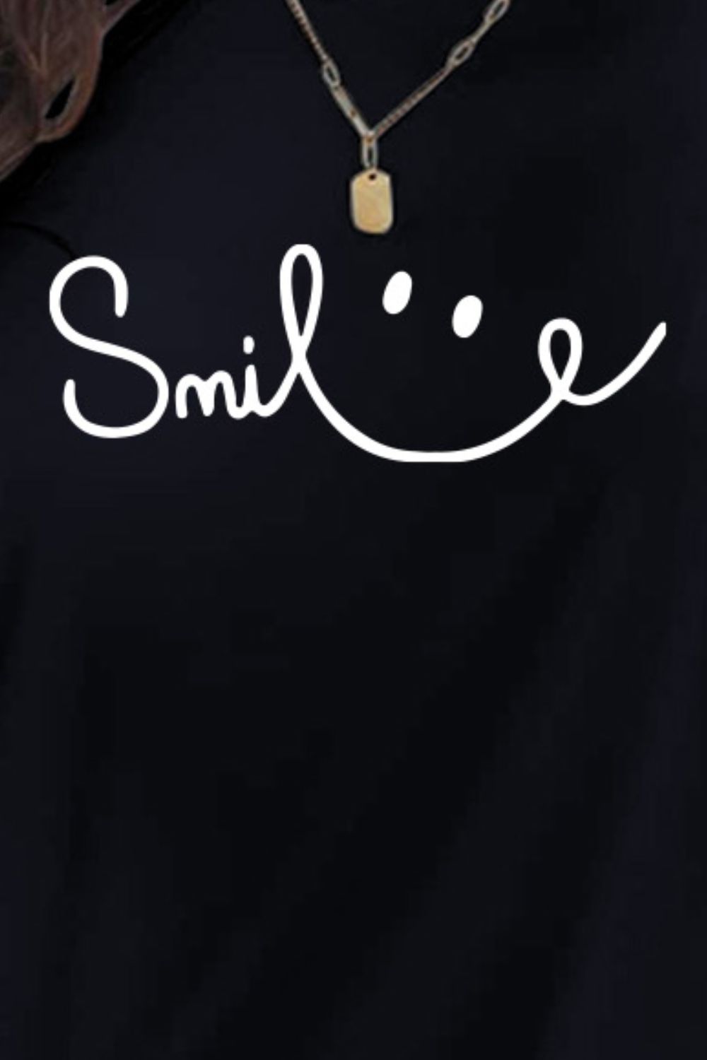 SMILE Round Neck Short Sleeve T-Shirt-Jewearrings