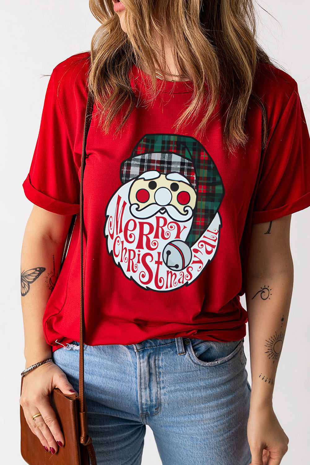 Santa Graphic Short Sleeve T-Shirt-Jewearrings