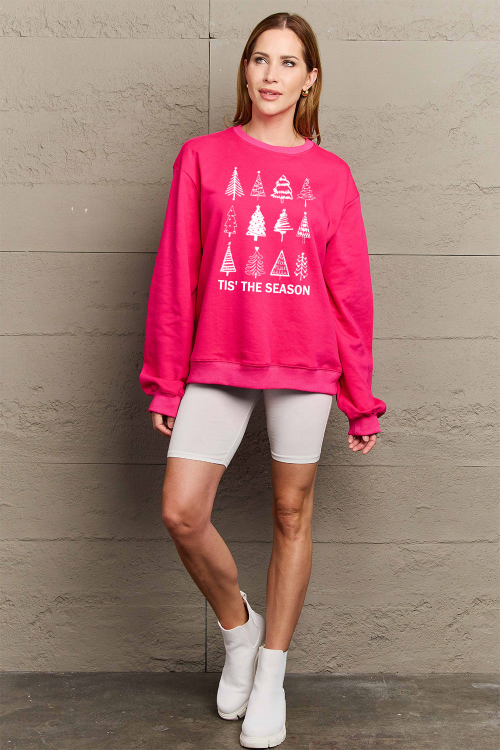 Simply Love Full Size Christmas Tree Graphic Sweatshirt-Jewearrings