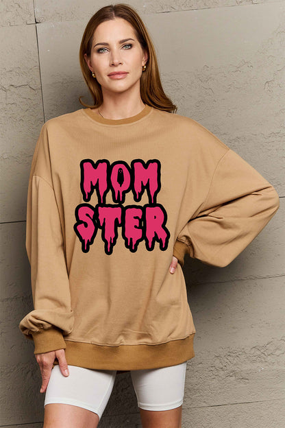 Simply Love Full Size MOM STER Graphic Sweatshirt-Jewearrings