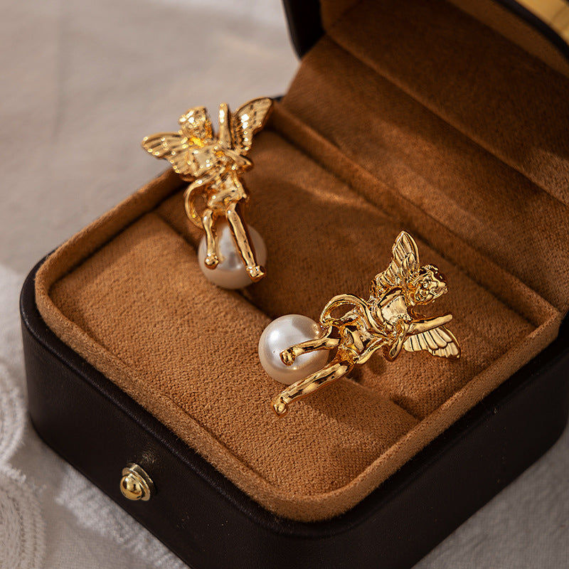 Pearl Earrings Women's Mid-Ancient Personality Art Retro-Jewearrings