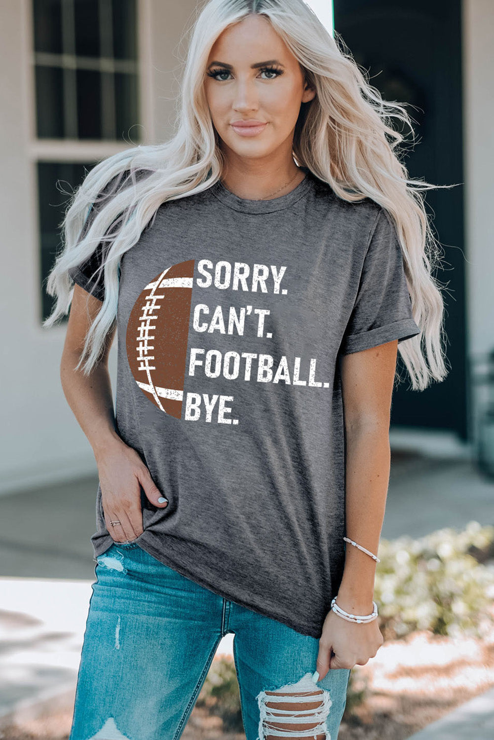 Football Graphic Short Sleeve T-Shirt-Jewearrings