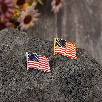 2 Piece Drip Oil US Flag Brooch-Jewearrings