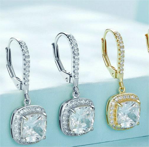 S925 Sterling Silver Earrings Bright Time Inlaid Zircon-Jewearrings