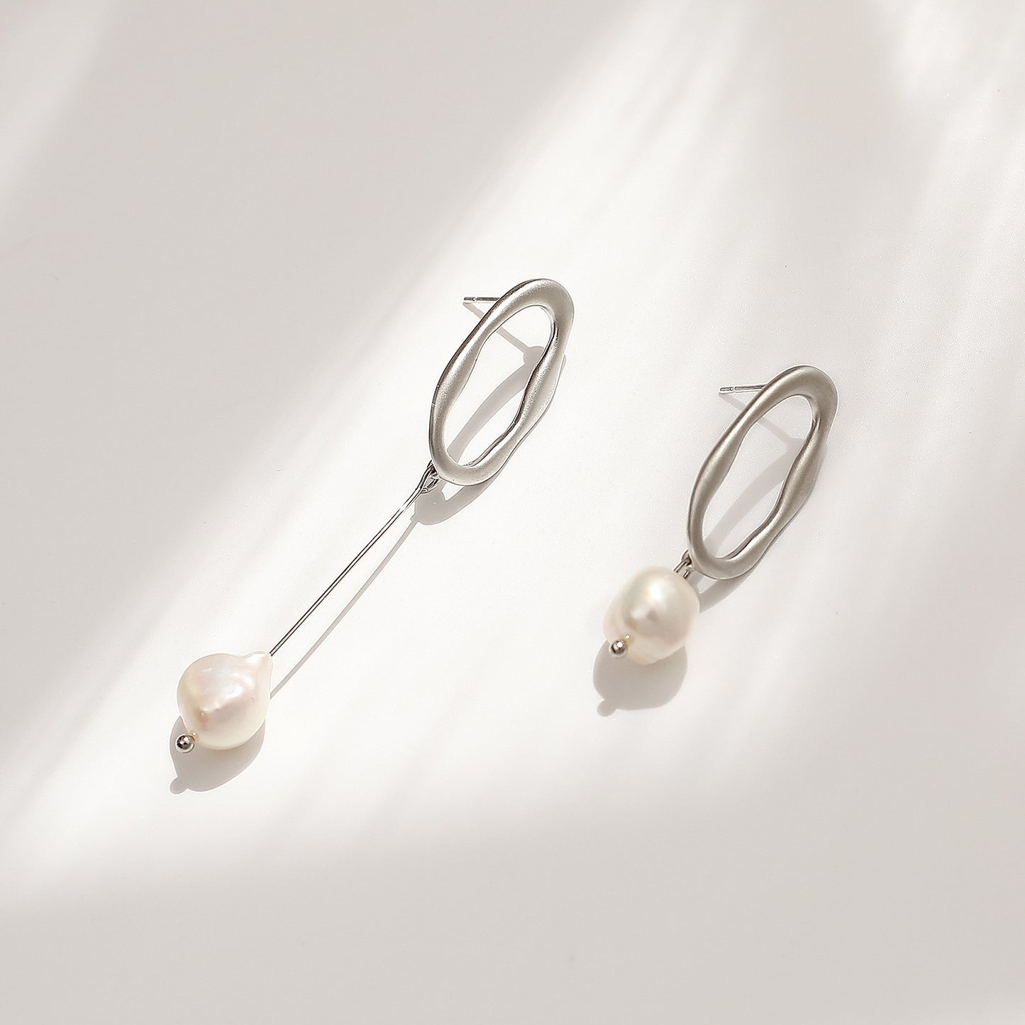 Water Pearl Earrings, Simple And Thin Earrings-Jewearrings