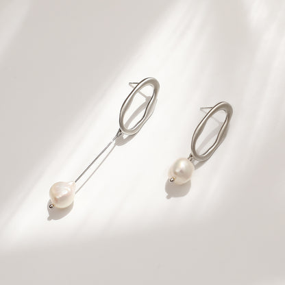 Water Pearl Earrings, Simple And Thin Earrings-Jewearrings