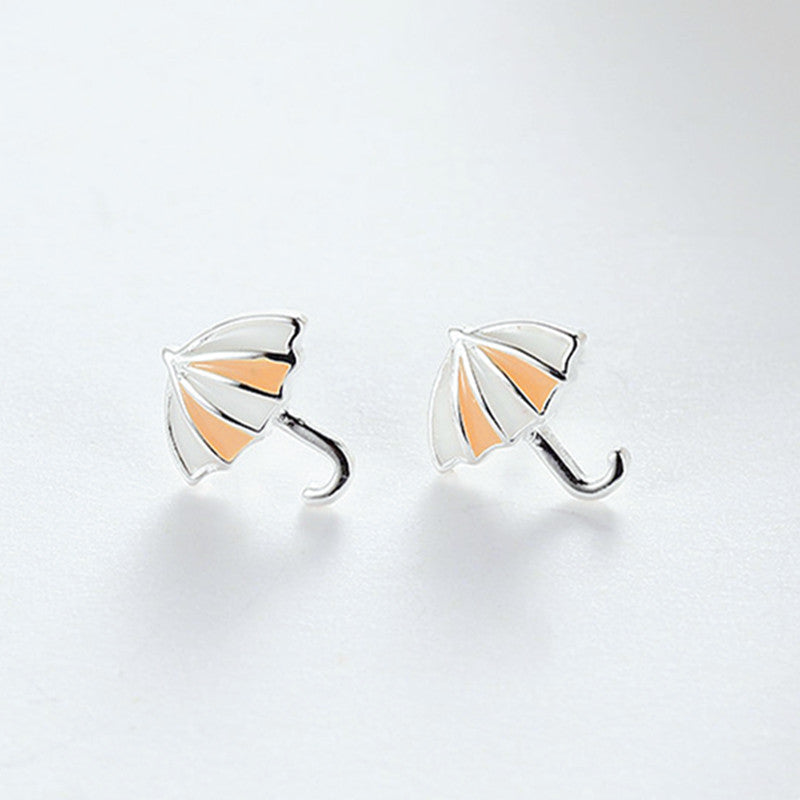 Fashion Personalized And Mori Small Umbrella Stud Earrings For Women-Jewearrings