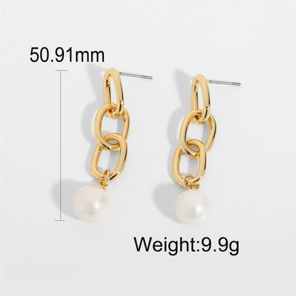 Women's Trendy Pearl Element Earrings-Jewearrings