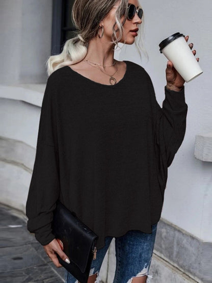 Full Size Round Neck Dropped Shoulder Tied T-Shirt-Jewearrings