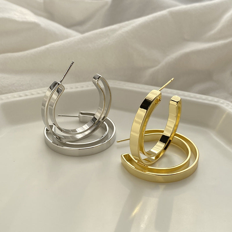 Women's Irregular European And American Hoop Earrings-Jewearrings