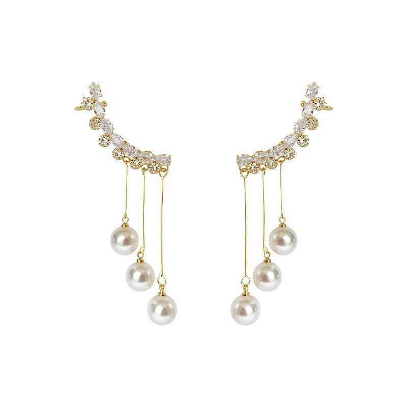 Women's New Fashion Light Luxury Long Fringed Pearl Earrings-Jewearrings