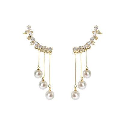 Women's New Fashion Light Luxury Long Fringed Pearl Earrings-Jewearrings