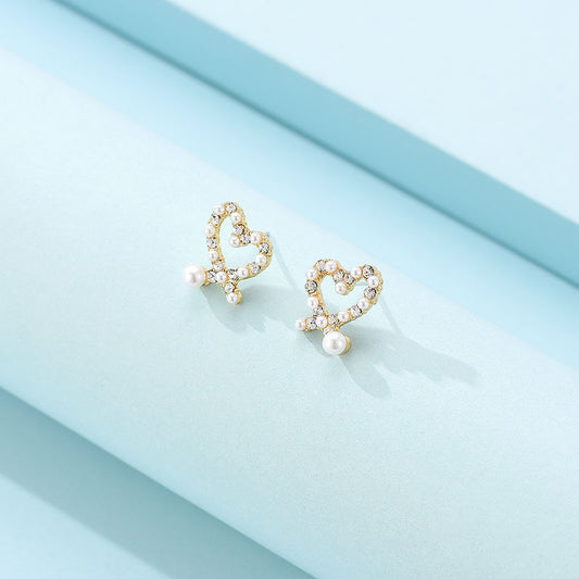 Simple Ring Forest Gold Earrings With Diamonds-Jewearrings