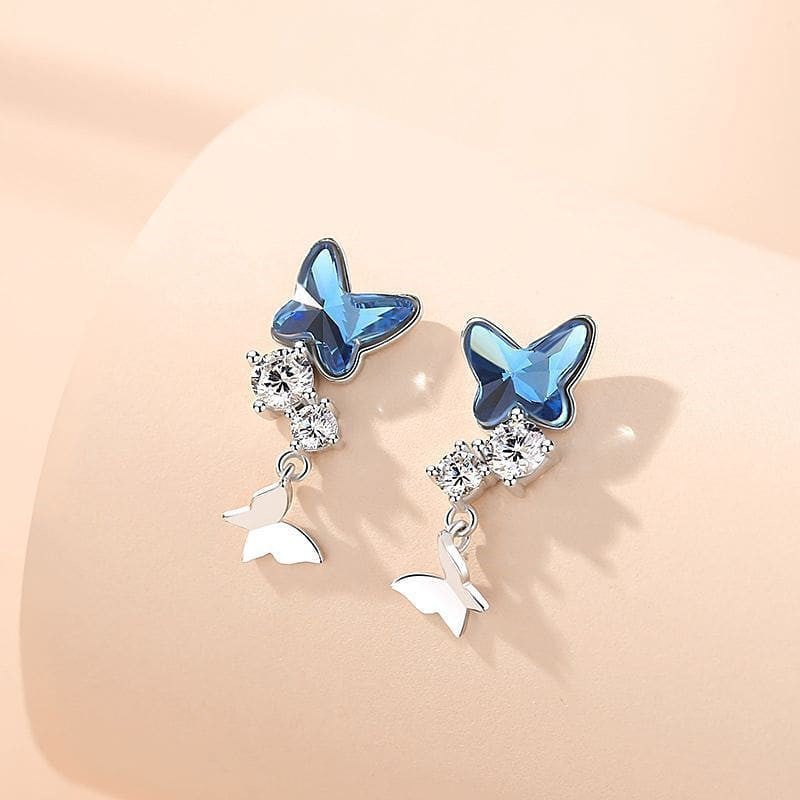 Women's High-grade Crystal Bow Earrings-Jewearrings