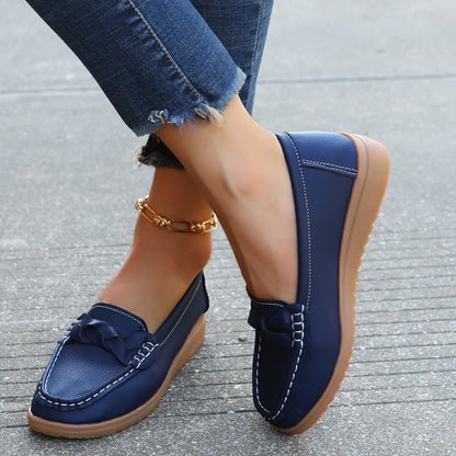 Weave Wedge Heeled Loafers-Jewearrings